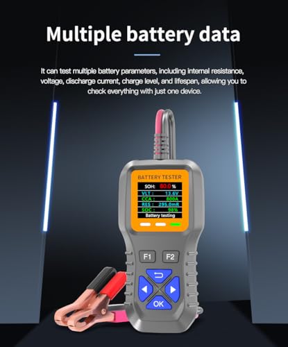 Image of Car Battery Tester 6V 12V 24V Load Tester 100-2000CCA Digital Starter Analyzer with Color Display, Charging & Cranking System Diagnostic Tool for Cars, Trucks, Motorcycles, SUVs, Boats, RVs
