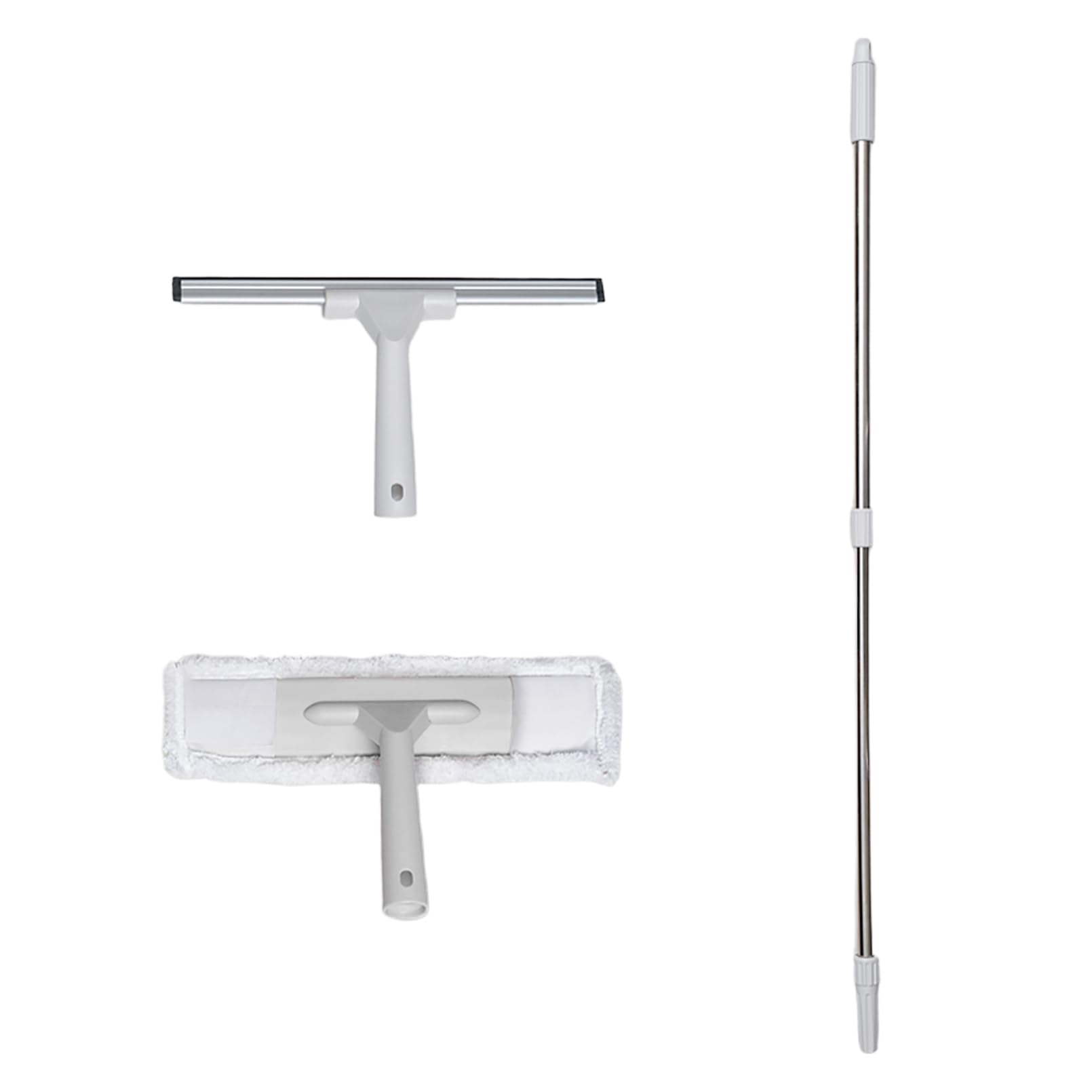 Duschabzieher Edelstahl Set, Duschwischer Doppelter Reinigungskraft Streifenfreies Abziehen für Badezimmer Glas Dusche Wasser Boden Fenster 1.2 m