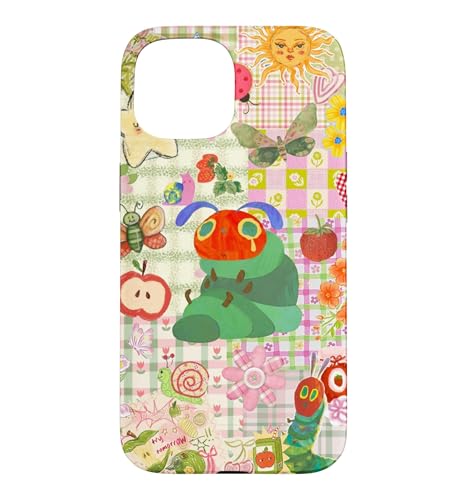 Caterpillar Fruit Bug Collage Cute Pastel Floral Patchwork Case for iPhone 15