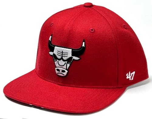 Gorra plana Chicago Bulls Roja con logo blanco ajustable miniatura 1