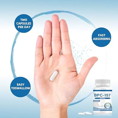 BPC 157 Peptide Capsules 1000 mcg, Supports Muscle Growth, Tissue Repair, Strength, Non-GMO, Gluten-Free, 60 Capsules