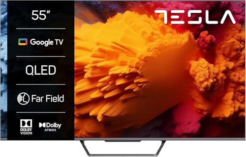 TESLA - QLED Smart TV de 55 (140cm), Google TV, Televisión Ultra HD, HDR10, Dolby Atmos, Youtube, Netlfix, WiFi & Bluetooth, 2 Altavoces 10W, Chromecast Integrado, 3.840x2.160 (Q55S939GUS) - 2024