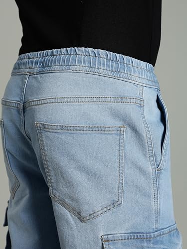 Image of INKD Men's Regular Fit Joggers - Mid -Rise | Cotton Blend | Stretchable Fabric| Elasticated Waistband | Jeans for Men (Available in Plus Sizes)