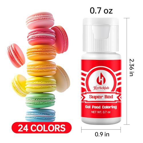 Image of Gel Food Coloring Set - 24 Colors x 0.7 oz Concentrated Gel Based Food Dye for Baking, Icing, Cake Decorating, Cookies & Fondant