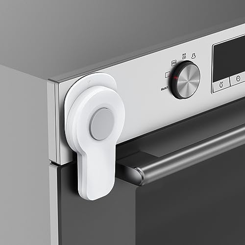 Image of Oven Lock Child Safety, Aukfa Oven Door Lock Child Safety Heat-Resistant with 3M Adhesive, Durable Oven Baby Proofing for Kitchen (White)