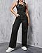 Womens Overalls Demin Wide Leg Cargo jumpsuit Loose Fit Bib Baggy Jean Overalls Adjustable Straps for Women Black XL.