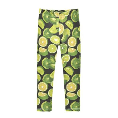 Green Kiwi Lime Little Girls Legging Casual Full Length Pants Running