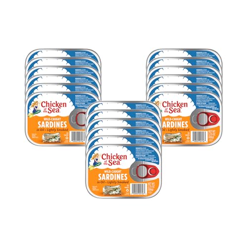 Chicken of the Sea Lightly Smoked Sardines in Oil, 3.75 Ounce Cans (Pack of 18), Wild Caught Canned Sardines