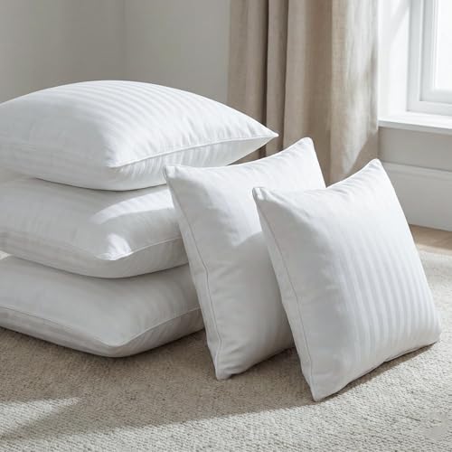 Image of AYKA Microfiber Cushion Filler Set of 5 (18x18 Inch) | Soft & Fluffy Sofa Cushions Inserts | Premium Polyester Fiber Throw Pillows for Sofa, Couch, Bed & Living Room Decor | White