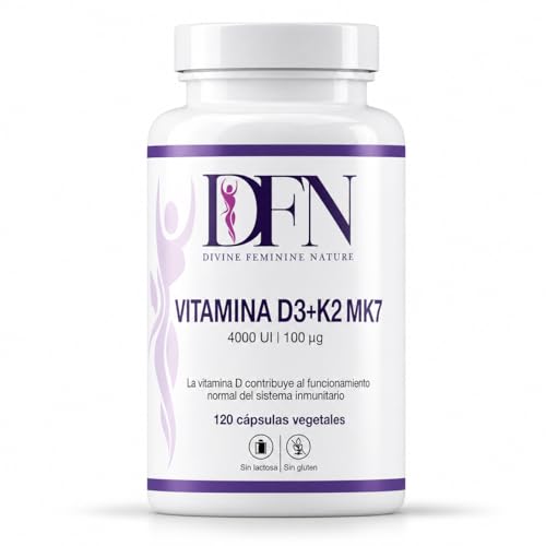 Vitamina D3 K2 Cápsulas MK7 – 4000 UI Colecalciferol con Complejo B y Vitamina B12 Metilcobalamina, Cápsulas para Mujer y Hombre, Calcio, sin Gluten, sin Lactosa, GMP, 120 Cápsulas, España