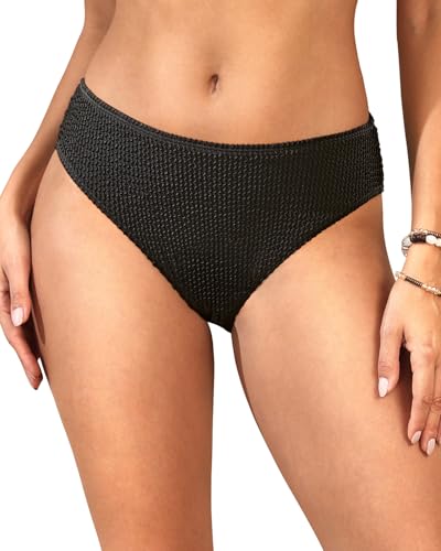 Image of Daci Women's Mid-Rise Full-Coverage Bikini Bottom | Mid-rise bikini bottom with full rear coverage in 82% nylon and 18% spandex for comfortable swimming and beachwear