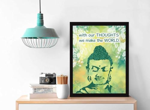 Image of Chaka Chaundh - buddha quotes wall frames - Buddha frame with quotes for home & office - inspirational Motivational Gautam - (14 X 11 Inches) (buddha12)