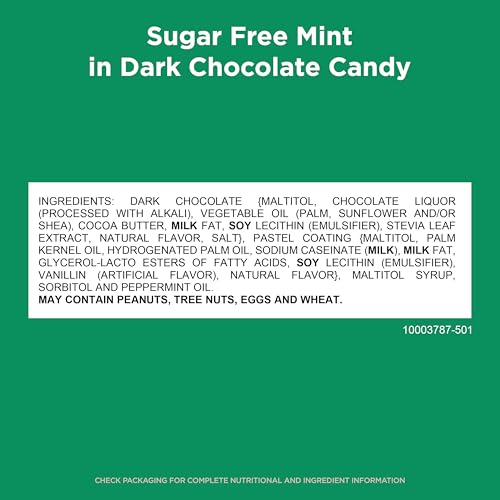 Image of RUSSELL STOVER Sugar Free Dark Chocolate Mint Patties Candy, 4.5 oz. bag
