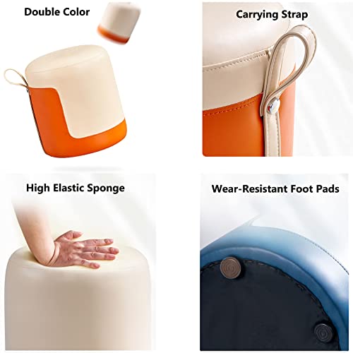 Pouf rond en PU résistant pour petits espaces et salons - 7