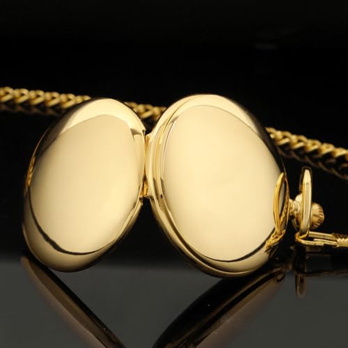 Image of Mens Pocket Watch Skeleton Mechanical Hand Winding Half Hunter Silver Black Golden Case Roman Numerals with Gift Box