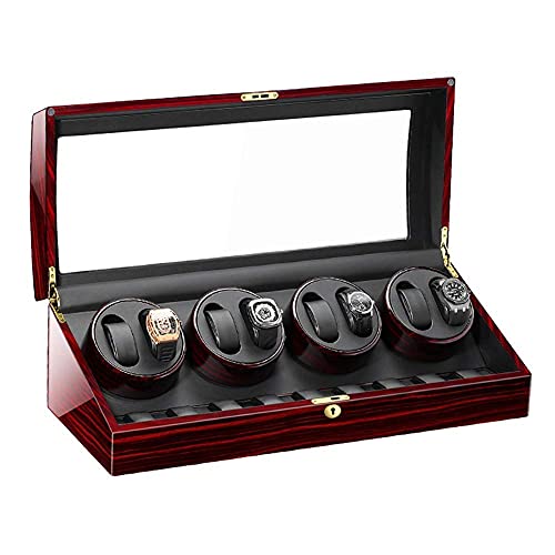 NZPOST 8 Relojes + 9 Almacenamiento Exterior de Pintura de Piano con Carcasa de Madera para Hombre y Mujer Relojes de Gran Capacidad