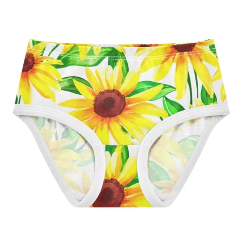 Orange Yellow Sunflowers Spring Girl Panties Cute Girls Underwear Toddler Cotton Fun Print Briefs Girls Undies 2t - Main Image