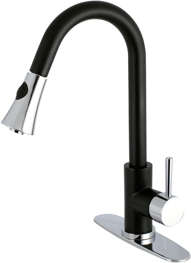 Super Big Clearance! Kingston Brass LS8727DL Concord Pull-Down Sprayer Kitchen Faucet, Matte Black/Polished Chrome Get Special Price Kingston Brass LS8727DL Concord Pull-Down Sprayer Kitchen Faucet, Matte Black/Polished Chrome