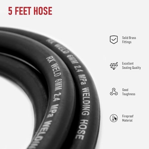 Image of RX WELD Inert Gas Welding Hose - Argon Flow Hose (Black, 5FT)