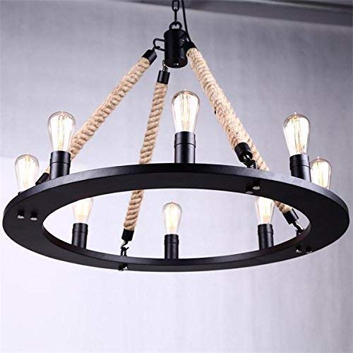 Xiao Fan , Cable Negro, Trenzado, un Solo Colgante de luz de Estilo Americano, Linterna, Estilo Rural, decoración de Estilo, lámpara de suspensión/sin peligros DHL, 8 Luces