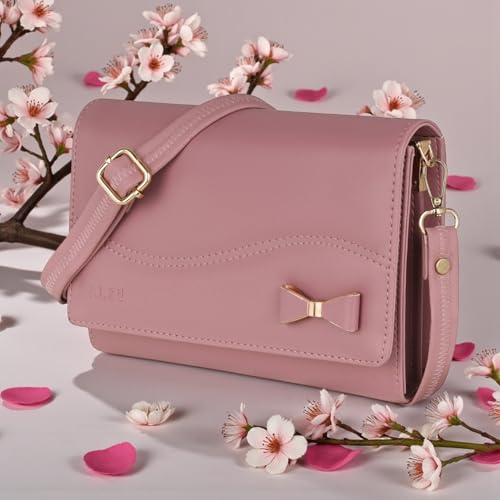 Image of ALSU Women's Sling Bag | Cross body bag| Side bag| Credit car slots| zipper pockets| detachable straps| adjustable straps| daily use| phone pockets