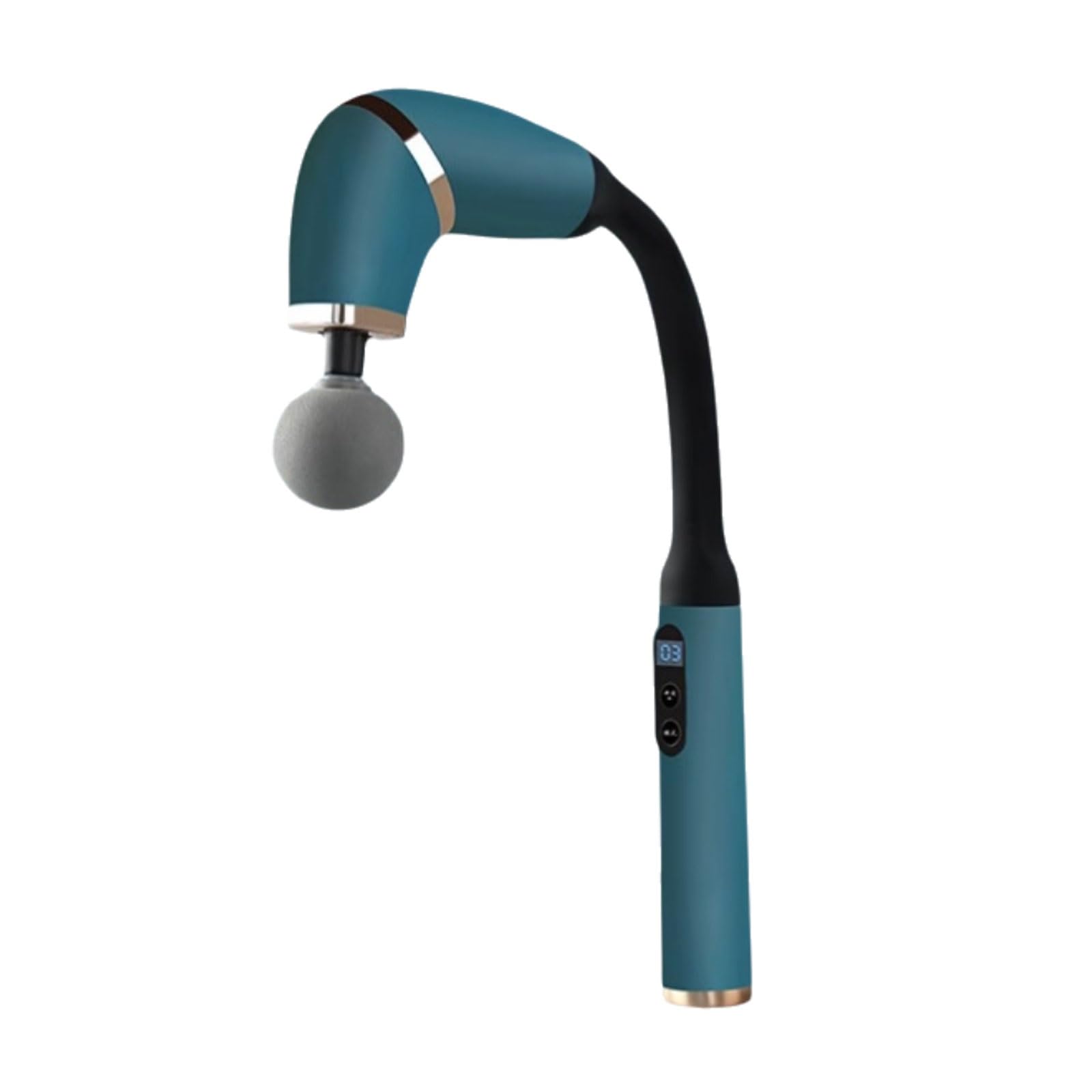 Muto Pistola for massaggio in plastica con 4 testine massaggianti, massaggiatore elettrico a percussione for tutto il corpo, portatile, for uso domestico e in ufficio. compatto(Groen)