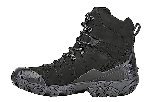 Oboz Men's Bridger 8' Insulated B-Dry Waterproof Hiking Boot, Black Sea, 10.5