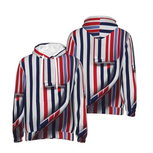 Sweat à capuche imprimé rayures multicolores avec grande poche - 6