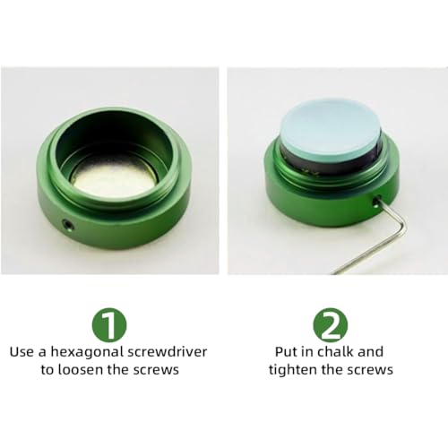 YEUEK TAOM Pool Chalk Holder Round Shaped Practical Tool Billiards Accessories Magnetic Mini Chalk Tip Case Container Round Box Billiards