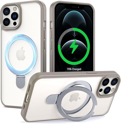 Image of iPhone 12 /12 pro Magsafe Stand Case | Matte Design & 360 Protection | Military-Grade Apple iPhone 12 /12 pro Cover | Ultra Premium - Gray