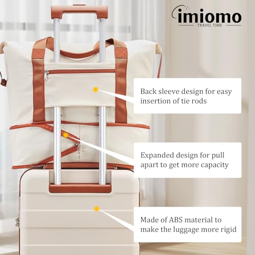 Image of imiomo Hard Shell Luggage Sets 5 Piece for Women, Lightweight Hardside Rolling Suitcase Set with Spinner Wheels and TSA Lock, RoseGold