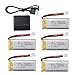 Produktbild ZYGY 5x3.7V 500mAh Akku&Ladegeräte für H31 H37 H6D Hubsan X4 FPV H107C H107D H107L H107P H108 JXD392 JXD388 JXD385 UDI U816A SYMA X5C X5SW HS170 HS170C HS170G F180W F180C TR-C385 TR-P51 TR-F22