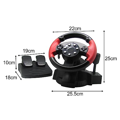 Image of Race Steering Wheel with Floor Pedals Gaming Accessories Gaming Racing Wheel|Controllers & Attachments|Video Games & Consoles