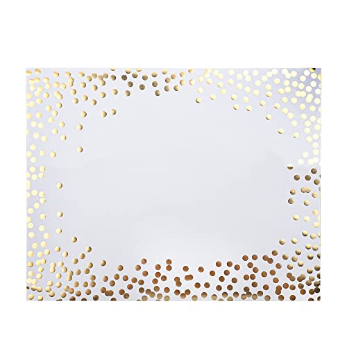 Augisteen 45 Pieces Gold Foil Paper Placemats White And Golden Dots Place Mats Disposable Decorative Paper Table Mats Rectangle Party Place Mats For Birthday Wedding Baby Shower Party Dining Decor cover