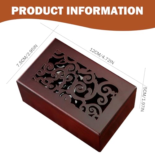 Caja de música vintage Faroby de madera tallada con cuerda dorada de lujo 3