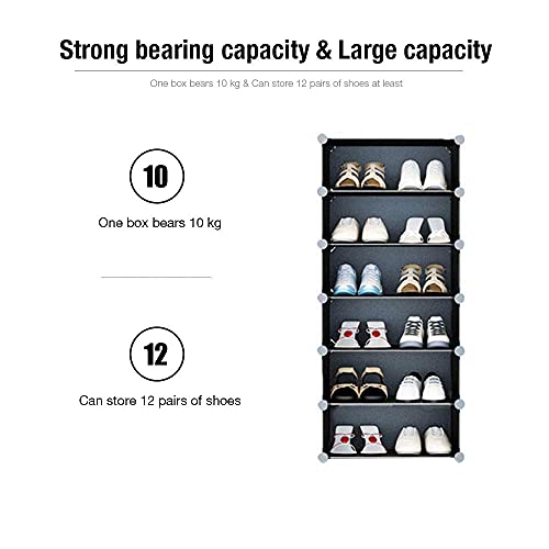 Étagère à chaussures modulable avec rangement pour bottes et 6 compartiments ajustables