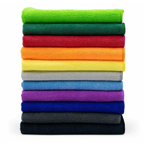 Showstopper Microfiber Cleaning Cloth,11 Pack Cleaning Rag,Cleaning Towels 250GSM (11 Colors, 40cm X 40cm)