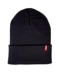 New slouchy beanie w red tab detail