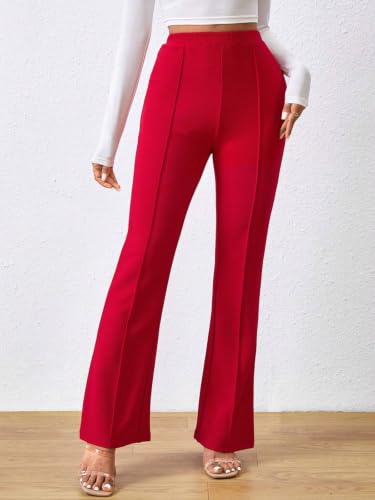 Image of Leriya Fashion Women's Yoga Dress Pants Stratchable Work Slacks Business Casual Office Straight Leg /Bootcut Elastic Waist Trouser for Women