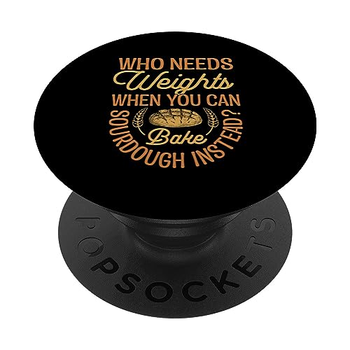 Baking Sourdough Bread Baker PopSockets Swappable PopGrip, Black