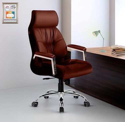 Image of S-91 BRON Executive Ergonomic High Back Boss Chair Leather Office Chair /Director Chair /Leatherette Executive Revolving Chair for Ultra Head Support