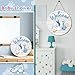 Chunful Baby Boy Door Sign Gender Reveal Welcome Sign Hanging Wreath Round Rustic Wood Farmhouse Decorations Holiday Front Door Decor for Baby Shower Porch Party Supplies