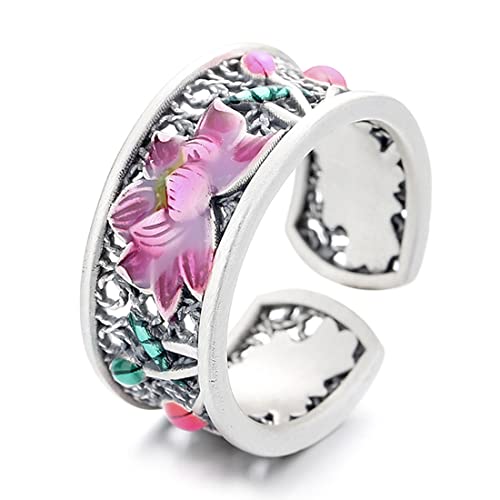 Bague lotus argent 925 ajustable bijou bohème pour sublimer vos tenues