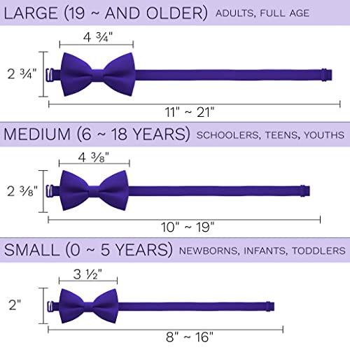 Bow Tie House New Babies Classic Pre-Tied Bow Tie Formal Solid Tuxedo (Small, Dark Purple) #TOP3