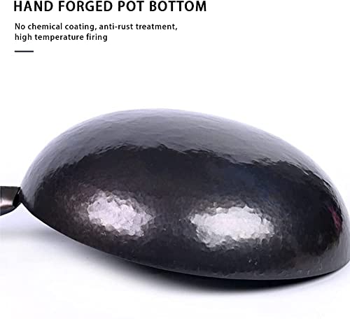Wok de hierro fundido con mango ergonómico y base plana miniatura 5