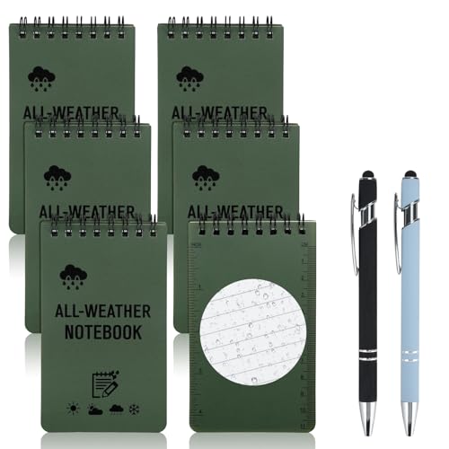 3 Taccuini Tascabili Impermeabili - Blocco Note Per Esterno, Piccoli, A Spirale, Verde - Foto 3