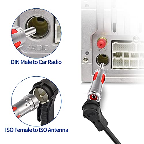 Eightwood DAB adapter anteny sprzęgło ISO ręczne DIN męski na gniazdo ISO 2 sztuki do radia samochodowego anteny DAB + AM/FM wielorazowe