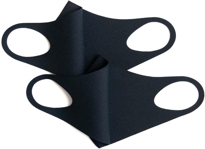 maskfactory aerosilver Face Mask (2 Pack, Black) – Washable, Breathable, Made in Korea + 10 Free PM2.5 Filters (Medium)