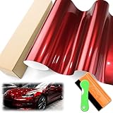 Super Gloss Metallic Cherry Red Automotive Vinyl Wrap Car Vehicle Bubble Free Air Release 12'x60' (1FTx5FT)