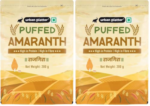 Image of Urban Platter Puffed Amaranth, 200g (Rajgira | High in Protein & Fibre | Healthy Puffed Snack | Gluten-Free) (Pack of 2)